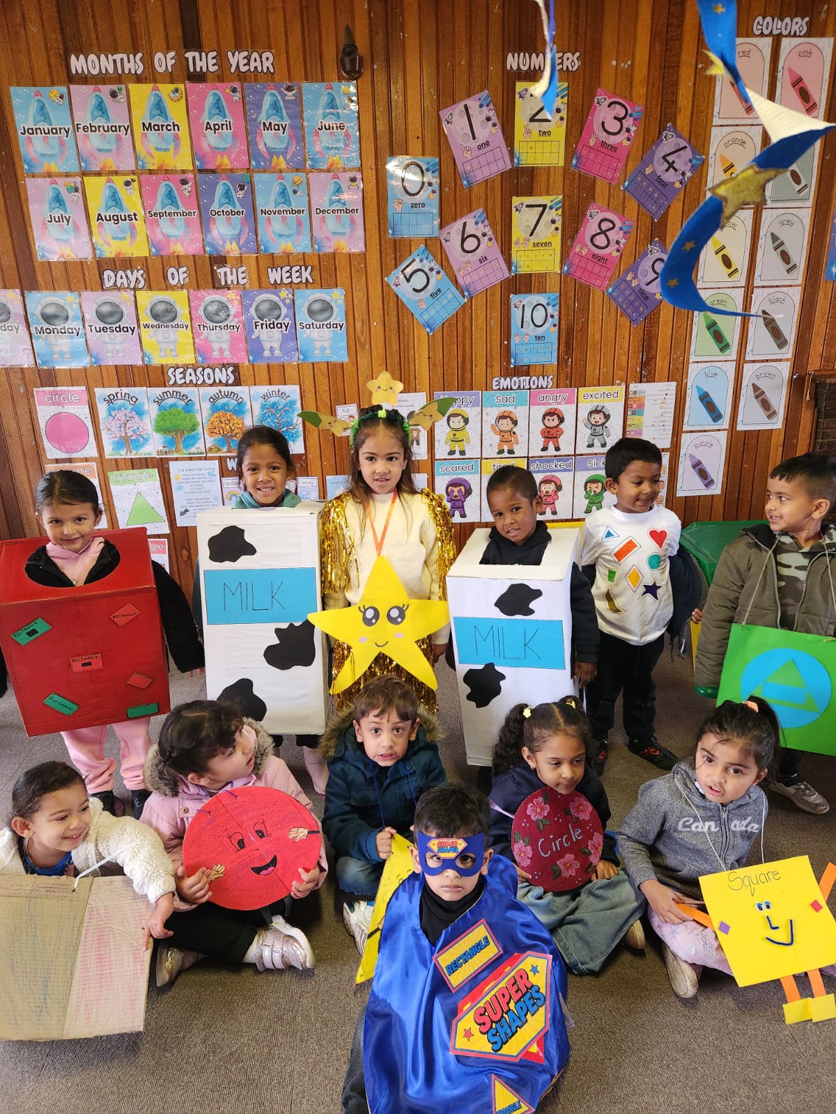 Students expressing happiness and unity